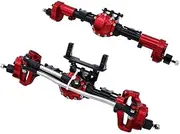 Rock Crawler Axle for SCX10 II 90046 90047 1/10 RC Crawler Truck Parts Aluminum Alloy Front Rear Portal Axle (Color : Red Set)