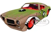 1972 PONTIAC FIREBIRD #9 GREEN CAMO FLAMES 1/24 DIECAST MODEL CAR BY JADA 35212