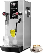 2500W Commercial Steam hot Milk frother Electric, 12L Fully-Automatic Warmer Milk Steamer and frother, Timer & LCD Display, Coffee Whisk frother Maker Machine for Cappuccino, Latte Silver