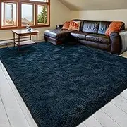 Pacapet 5x8 Fluffy Rugs for Living Room Bedroom, Navy Blue Shag Large Area Rug, Ultra Soft Plush Fuzzy Carpet for Kids Girls Boys Room Nursery Dorm Home Decor