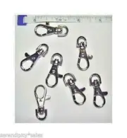 12 SWIVEL CLIPS for KEY RINGs or LANYARD 39mm x 18m (1-1/2" x 3/4") Clasps