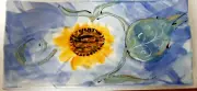 Sunflower - Studio Pottery Rectangular Tray - Jewelry & Trinket Tray - Signed