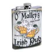 Vintage Bar Sign D10 Flask 8oz Stainless Steel Hip Drinking Whiskey
