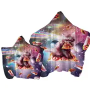 Cool Funny Outer Space Taco Burrito Pizza Cat Towel with Hood