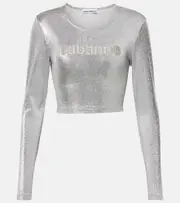 [Rabanne] Rabanne Cropped long-sleeve top AU 18 silver