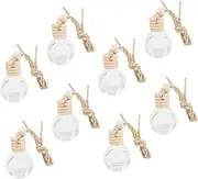 Alipis 8Pcs Essential Oil Bottles Refillable Air Freshener Diffuser Transparent Glass Perfume Pendant Lightweight and Compact Design for Home and Car Use