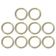 10Pcs Spring O Rings 1 1/4" Round Trigger Snap Hook Circle Brass Key Ring Clip