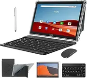 Tablet 2024 Latest, 2 in 1 Tablets 10 inch, Android 13 Tablet 4G Cellular Tablets with Dual Sim Slot 64GB+512GB Expand Storage Octa-Core 13MP Camera, ZONKO WIFI Tablet with Keyboard Mouse Stylus-Black