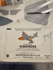 Vtg Paper Model Kit Plane Albatross Jade-Verlog Wilhelmshaven