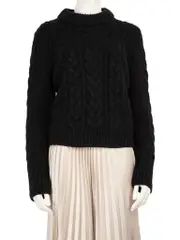 Black Wool Back Tie Knit Jumper