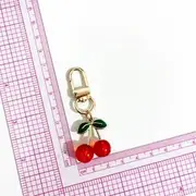 Cherry Bead Alloy Bag Charm / Keyring (Various Designs) A121 - 1 Pc - Charm - Red - One Size
