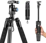 Sirui Compact Traveler 5C Tripod 54.3 inches Lightweight Carbon Fiber Travel Tripod Portable Camera Tripod with 360° Panorama Ball Head for Arca Swiss Quick Release Plate Load Capacity Up to 8.8lbs