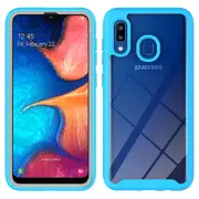 MCC Shockproof Bumper Case Samsung Galaxy A50 2019 Clear Back Cover A505 [Sky Blue]