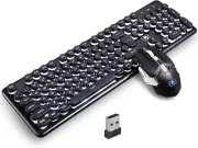 Stylish USB Rechargeable Gaming Keyboard & Mouse Set - Wireless, Water Resistant