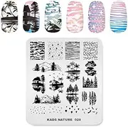 Nail Stamping Plate Fashion Nature Lake Lakeside River Seaside Jungle Night Sky Theme Multi-Pattern Stamp Print Image Stamp Template Nail Art for Nail Design By Rolabling