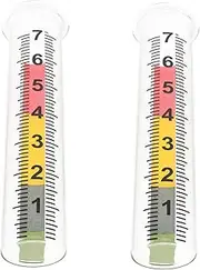 Abaodam 2pcs Outdoor Rain Gauge with Scale Decorative Garden Rain Gauge Accurate Rainy Water Meter Clear Measurement Tool Freeze Proof Glass Tube for Yard Lawn Deck