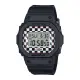 【CASIO 卡西歐】滑板文化格子旗圖案時方形時尚腕錶 經典黑 37.9mm(BGD-565GS-1)