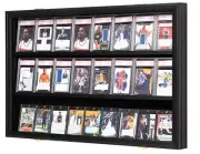 24 Baseball Card Display Case - Lockable Sports Graded Card Display Case Wall