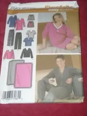 SIMPLICITY #4957 - ADULT PAJAMAS - BOXER SHORTS & BLANKET PATTERN XS-MED FF