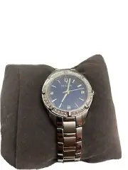 Bulova 96R243 Ladies Diamond Accented Stainless Steel Blue Dial Watch w/ Box