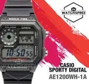 Casio Digital Black Resin Band Watch AE1200WH-1A AE-1200WH-1A AU FAST & FREE