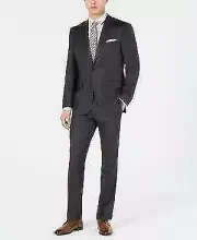 Kenneth Cole New York Mens Flannel Performance Suit, Size 48R
