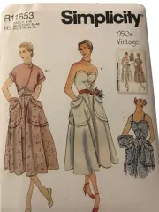 Simplicity & Burda Stitch Sewing Pattern Bundle (4) VTG Dress, Pjs, Basket *READ
