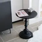 Vintage Metal Small Round Side End Table Small Accent Pedestal Table for Home
