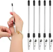 uxcell 5 Pcs Bracelet Helper Tool, Metal Bracelet Jewelry Assist Tool to Put on Yourself Quick Release Fastening Bracelet Clasp Helper for Necklace Clasps Zippers Crafts, Gold
