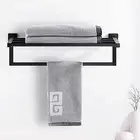 ACA Black 600MM Double Towel Shelf Holder Rack Rail Square SUS 304 Wall Mounted