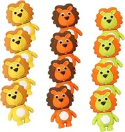 JOINPAYA 12pcs Animal Erasers for Cute Mini Lion Erasers Student Accessories for Classroom Rewards Fun Stationery Colors Random Color