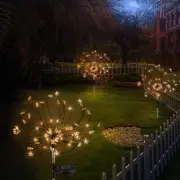 2pc LED Solar Power Star Firework Fairy Light for Outdoor Garden Christmas Decor
