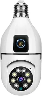 Light Bulb Security Camera Outdoor Ring Floodlight Cam Wired Pro with Two-Way Intercom/Body Tracking Multiple Viewers, for Home Security Recording