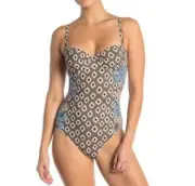 $258 MWT Tory Burch Jacinta Underwire Jasmine Floral Swimsuit sz M