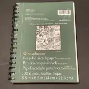 NEW Strathmore 400 Series Recycled Sketch Pad, 5.5"x8.5" Wire Bound, 100 Sheets