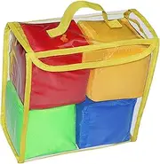 Generic 2x10cm Game Dice Cubes with Pockets Customizable Learning Cubes, 4pcs 10cm-Jaune, 10x10x10cm
