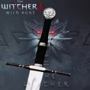 Handmade Witcher Sword White Wolf Geralt of Rivia Steel Blade + Scabbard