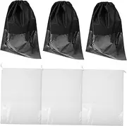 [MOBUTOFU] Dustproof Drawstring Storage Bags for Shoes 6 Pack Portable Travel Organizers with Window Shoe Storage Pouches for Men Women