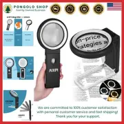 30X 40X Magnifying Glass with Light & Folding Stand - Illuminated Reader's Aid