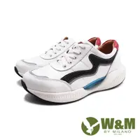 在飛比找蝦皮商城優惠-W&M(男)氣墊感彈力 真皮休閒鞋 男鞋－白色