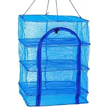 Drying Net | Drying Rack 4 Layers Folding Fish Mesh | Vegetable Fish Dish Screen Hanging Foldable Drying Mesh Storage Bag with Two-Way Separating Zippers