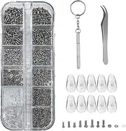 Zumist Eyeglasses Repair Kit - 1200PCS Eyeglass Repairing Tool with Precision Screwdriver Set, Stainless Steel Micro Tweezer & Compact Screws Box - Eye Glass Repair Set for Sunglasses, Spectacles