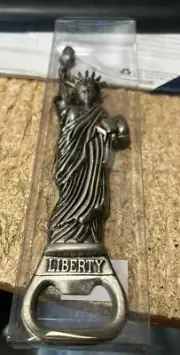 SILVER TONED STATUE OF LIBERTY BOTTLE OPENER---8"