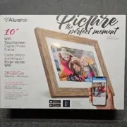 Aluratek 10" LCD Picture Frame Wi-Fi Touchscreen Digital Photo Wood Grain New