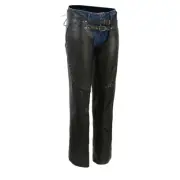 Milwaukee Leather ML1186 Women's Chaps w/ Low Rise, Double Buckle, Rivet Detail