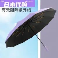 在飛比找ETMall東森購物網優惠-日本自動雨傘男女摺疊遮陽傘加大加固晴雨兩用防曬抗UV加厚遮