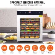 10 Tray Stainless Steel Food Dehydrator 800W for Jerky and Fruit Drying