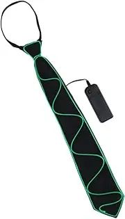[SHERCHPRY] 1pc Boys Decoration LED Christmas Halloween Rave Up Luminous Necktie Bar for Costume Sign Without Man Blue Decor Shiny Party Battery Light Dark Neon Men Tie Ties Glow