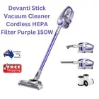 Devanti Stick Vacuum Cleaner Cordless HEPA Filter Purple 150W Allergy Dust