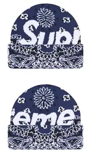 Supreme Big Logo Beanie| Navy Bandana| FW24| Box logo Blue Beanie